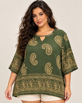 Picture of FLOWY BLOUSE WITH PAISLEY IDEAL FOR THE CURVY WOMAN